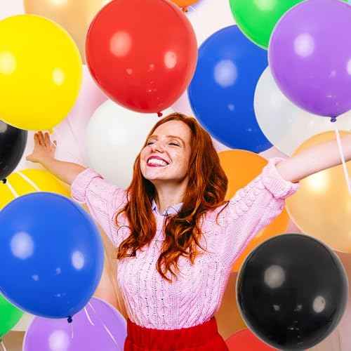 18 Inch Big Balloons Assorted Large Latex Balloons Giant Heavy Duty Balloon for Christmas Birthday Wedding Baby Shower Decorations