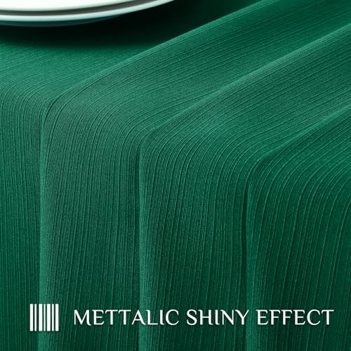 Softalker Green Rectangular Jacquard Christmas Tablecloth 60 x 104 Inches Waterproof