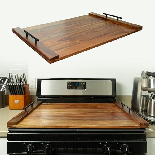 Noodle Board Stove Cover - Acacia Wood Top – Large Cutting Covers for