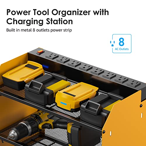 CCCEI Wall Mount Modular Tool Charging Organizer, Yellow, 2 Pack, 3