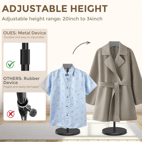 Black Mannequin Torso Display Stand - Adjustable 20-34 Inch 2 Pack