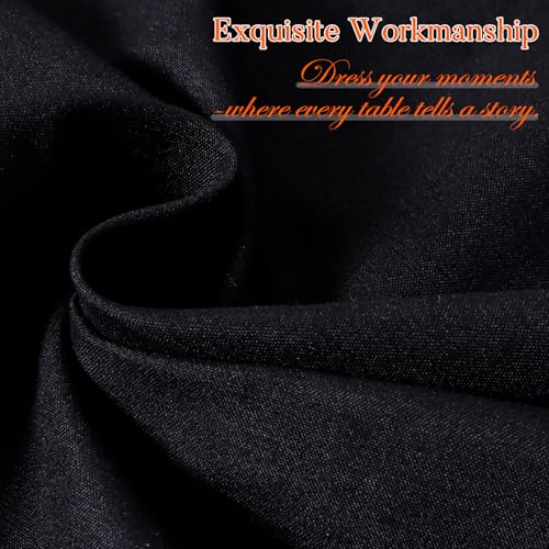 10 Pack Round Tablecloths 90 Inch Black for 36"-72" Table