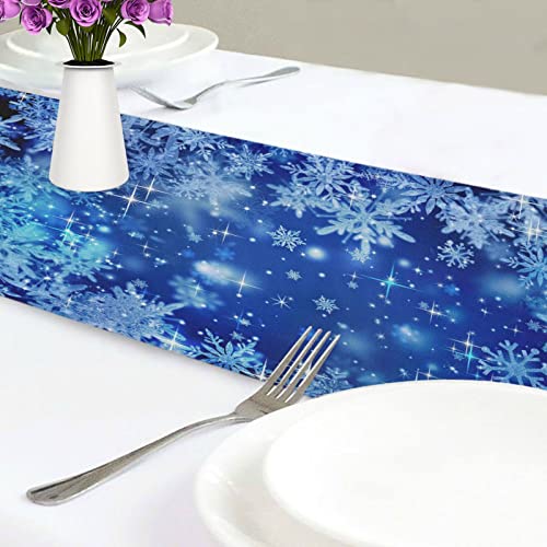 ALAZA Blue Snowflakes 13x70 Inch Table Runner | Christmas Holiday Decor