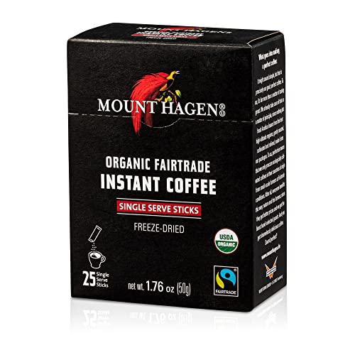 Instant Coffee Packets - Organic Medium Roast Arabica - 4 Pack of 25 Sticks