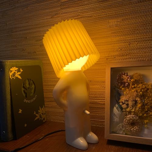 Shy Man Lamp-Creative Small Night Light LED Plug-in Table Lamp for Bedroom Office,Novelty Fun White Elephant Gift for Men Women Boyfriend Girlfriend Christmas Gifts, ValentinesGifts(Yellow)
