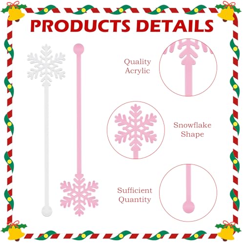 Snowflake Reusable Cocktail & Coffee Stir Sticks - Holiday Party Bar Tools