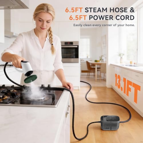 YAKCLEAN Black Electric Steam & Spin Scrubber Portable Multi-Use Cleaner