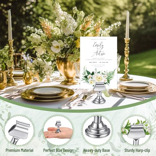 Kathfly Silver Wedding Table Number Holders 24 Pcs Place Card Holders