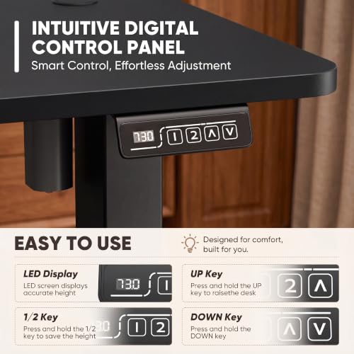 Furmax 55-Inch Electric Height Adjustable Standing Desk Black - Home Office