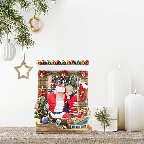Light Up 5x7 Christmas Ornament Resin Picture Frame with Colorful LED Lights