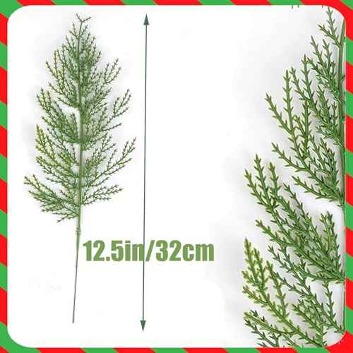 30pcs Evergreen Fake Pine Needles Picks, Artificial Pine Branches for Christmas Tree Filler, Christmas Greenery Stems DIY Accessories for Wreath Making Supplies Holiday Decor (30)