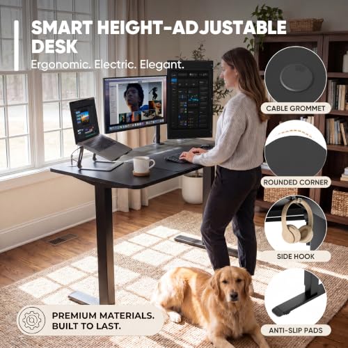 Furmax 55-Inch Electric Height Adjustable Standing Desk Black - Home Office