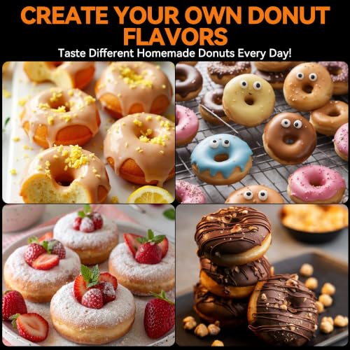 Aqua Baker's Friend Mini Donut Maker Machine - Makes 12 Delicious Mini Donuts