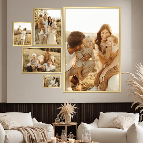 Giftgarden 24x36 Poster Picture Frame Gold, Textured Metal 36x24 for