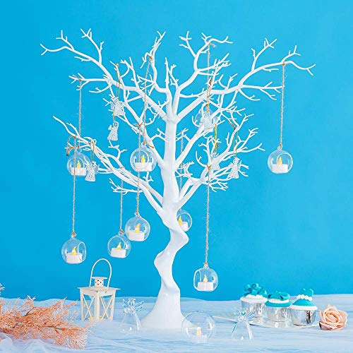Sziqiqi Hanging Glass Globes Candle Holders 24 Pcs Without LED - Clear Decor