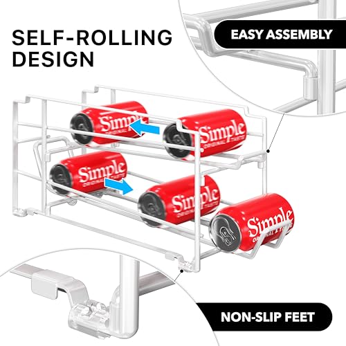 Simple Houseware 4-Pack Stackable Can Dispenser Organizer - White