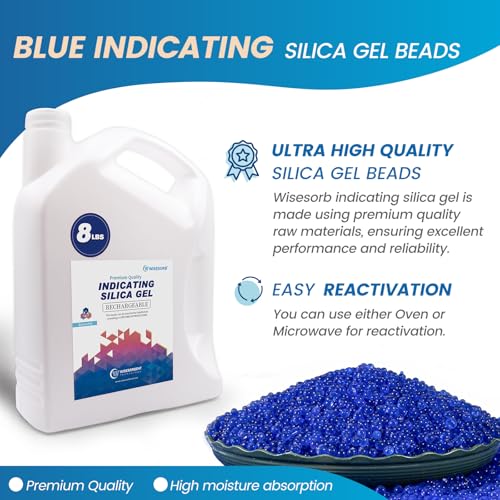 Rechargeable Blue Silica Gel Beads - Humidity Indicator, 8LBS - Variation of THIS listing