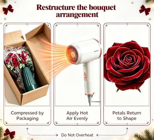 MUVIC 3-Piece Artificial Grave Flowers for Cemetery Christmas Set with Ground Spikes