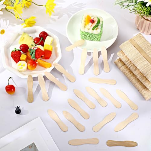 8000 Pcs Mini Wooden Ice Cream Spoons Disposable Tasting Spoons for Desserts