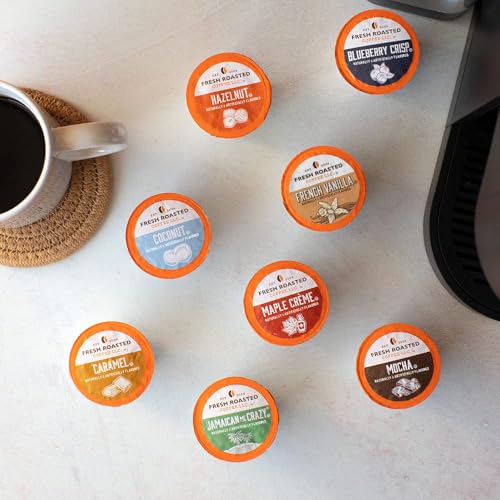 Fresh Roasted Coffee Flavored K-Cup Pod Variety Pack - 96 Count, Medium Roast, Kosher - The Great Eight Variation