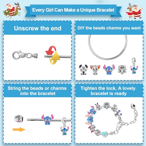 iMiibel Advent Calendar 2026 Kids Gift Set: 24 Day Countdown with 2 Bracelets & 22 DIY Charm Beads (Blue)