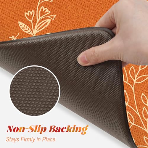 Fall-Inspired Anti-Fatigue Kitchen Mat with Cushioned Support and Non-Slip Backing