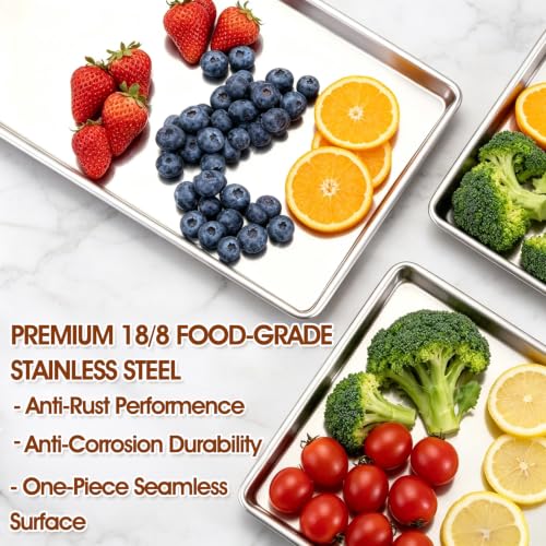 Rooboss 4-Pack Metal Freeze Dryer Trays with Lids for Harvest Right Small - Stackable, Food Grade Stainless Steel Pre-Freezing & Dust Cover