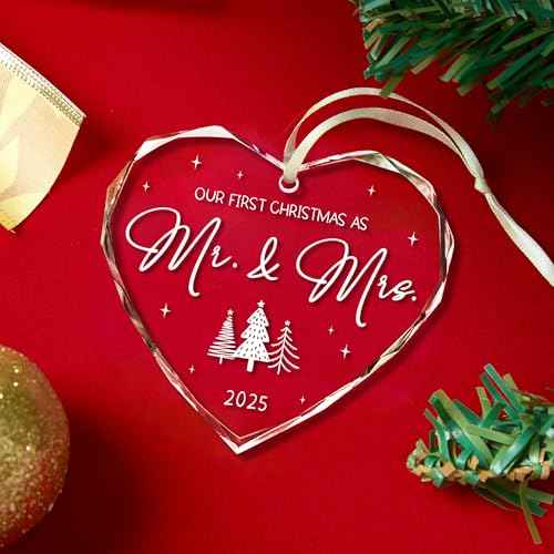Wedding Gift for Couples 2025, First Christmas Married Ornament 2025, Mr and Mrs Gifts,Bridal Shower Gift,Just Married Ornament, Wedding Ideas for Newly Bride,Future Mr Mrs