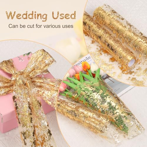 uxcell Orange Sequin Mesh Table Runner 20x15ft Wedding Party Decor