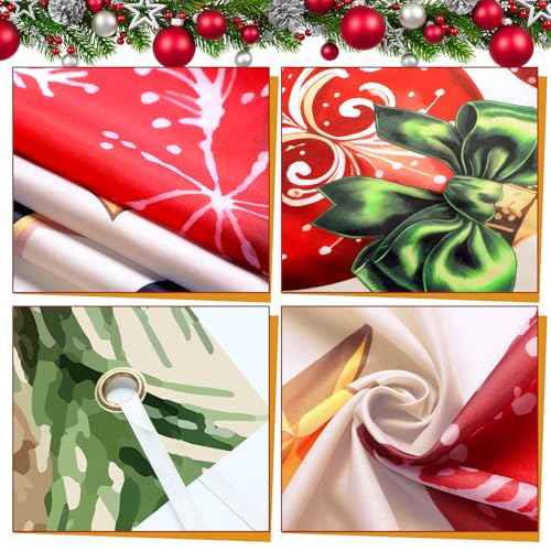 Merry Christmas Joy to The World Door Cover Xmas Balls Decorations Pine Cone Christmas Backdrop Banner Holiday in July Background Banner for Front Door Xmas Party Decor