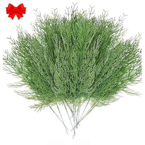 30pcs Evergreen Fake Pine Needles Picks, Artificial Pine Branches for Christmas Tree Filler, Christmas Greenery Stems DIY Accessories for Wreath Making Supplies Holiday Decor (30)