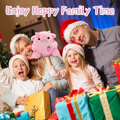 Strawberry Cow Plushie Pillow Cow Stuffed Animal Toys,Cute Strawberry Cow Plush Home Decorations, Soft Stuffed Cows Doll Lovely Gifts for Kids