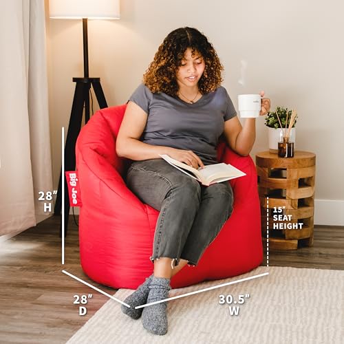 Big Joe Milano Beanbag Chair Red Smartmax - Supportive & Durable Floor Seat