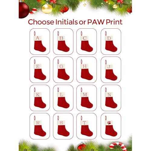 8 Inch Mini Christmas Stockings, Small Xmas Stockings with Monogram Initial, Classic Red White Xmas Decor for Mini Christmas Tree, Fireplace, Holiday Decor, Party Favors, Gift Stocking (A)