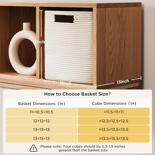 Beige Cotton Rope Storage Cubes Set of 4 - 13 x 13 x 13 Inches