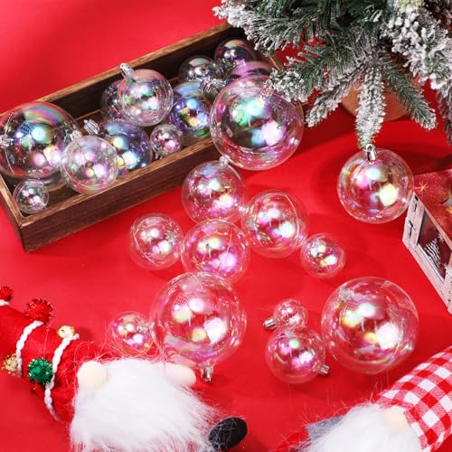 Shappy 100 Pcs Christmas Iridescent Ornaments - Clear Bubbling Decorations (Variation: Clear / 100)