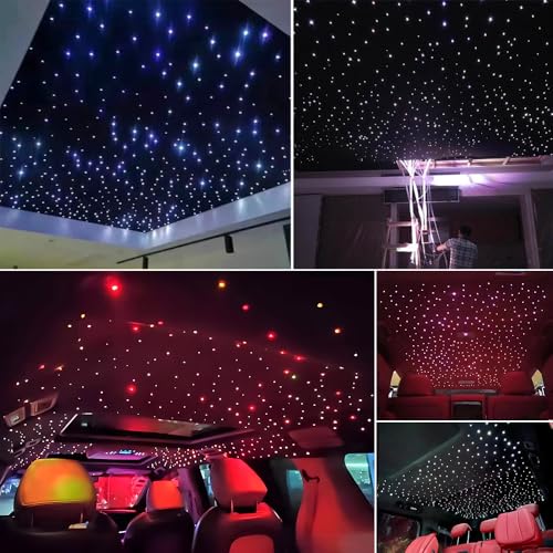 AKEPO Upgraded Twinkle Fiber Optic Lights Kit with Music (430pcs, 9.8ft) RGBW + APP & Remote, Car/Home Star Ceiling
