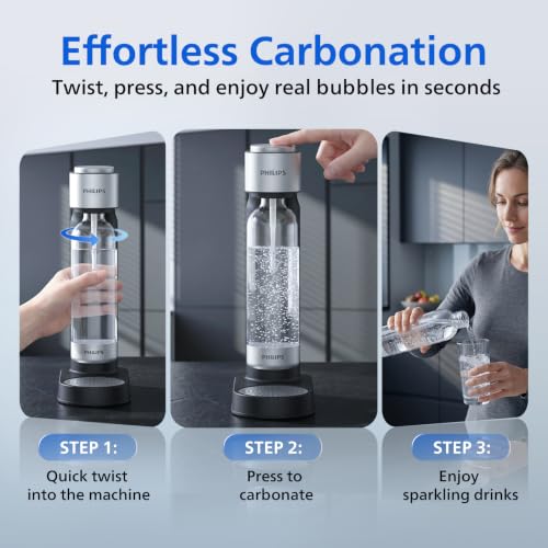 Philips Sparkling Water Maker & Soda Machine Black - Home Countertop Beverage Dispenser