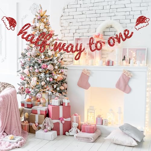 Half Birthday Banner for 6-Month Christmas Celebration Baby Milestone Decor