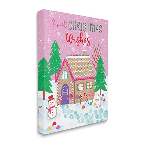 Christmas Gingerbread Wishes Canvas Wall Art - 36x48 Inches, Stretched & Ready to Hang