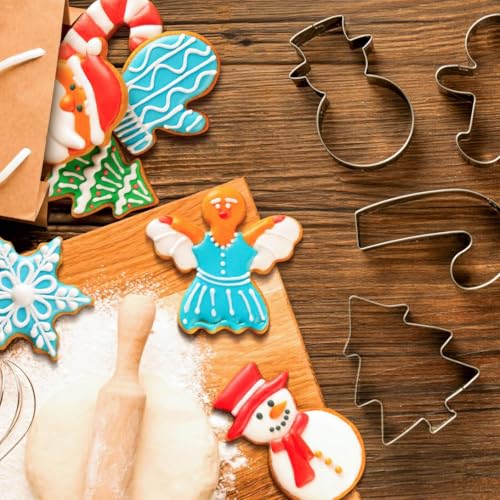 9-Piece Christmas Cookie Cutter Set Stainless Steel Holiday Baking Shapes