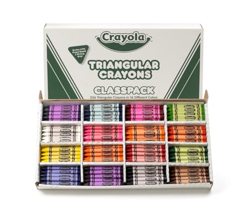 Crayola Triangular Classpack Crayons 256 Count - 16 Colors, Bulk Classroom Pack