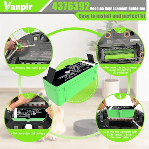 VANPIR Replacement Lithium-ion Battery for Roomba 500-900 Series 5200mAh 14.4V