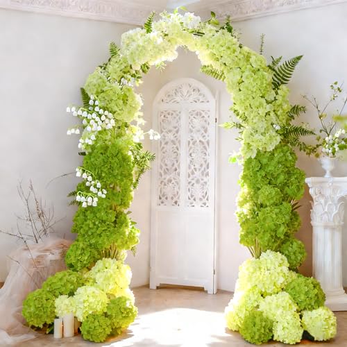 Cherica Green Mix 50 Pcs Faux Hydrangea Artificial Flowers Bulk for Home & Events