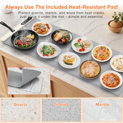 FYY Extra Long Warming Mat for Food, Rapid and Full Surface Heating