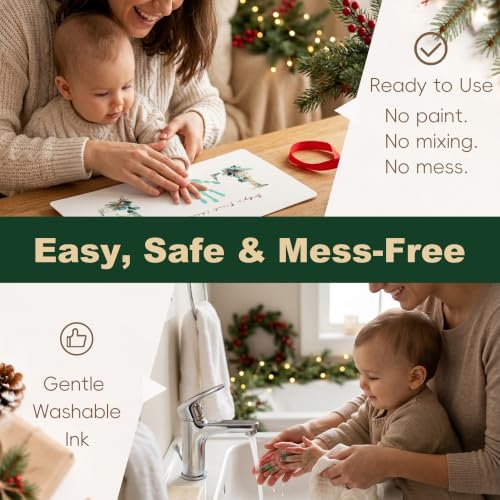 TwoDays Baby First Christmas Handprint Love Frame Kit - Gold MDF Display