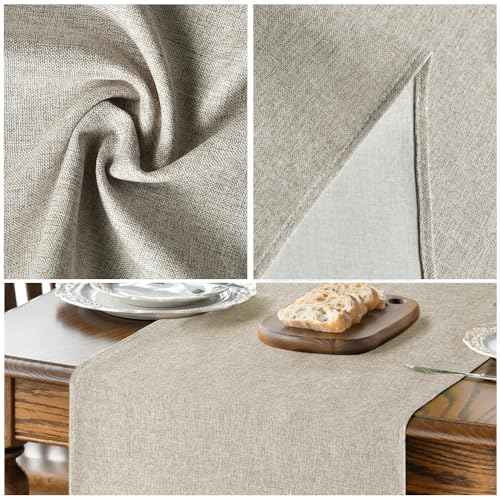 Artoid Mode Light Brown Table Runner, Seasonal Fall Washable Kitchen Dining Table Decoration for Home Party Decor 13x72 Inch