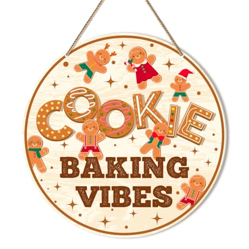 Christmas Gingerbread Bakery Wall Hanging Sign - Holiday Kitchen Decor