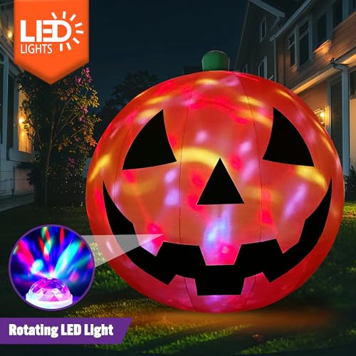 10 FT Giant Inflatable Pumpkin Halloween Outdoor Decoration with LED Lights