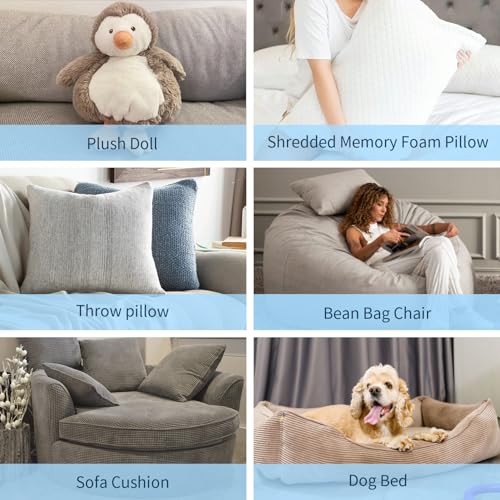 Blue 20lbs Shredded Memory Foam Bean Bag Filler for Chairs & Cushions